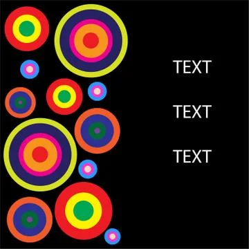 Circle or Circular shape with text space and black background Stock Illustration