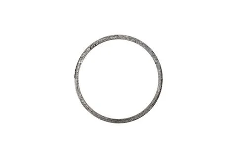 A circle or cross-section of a concrete pipe is isolated. Stock Photos