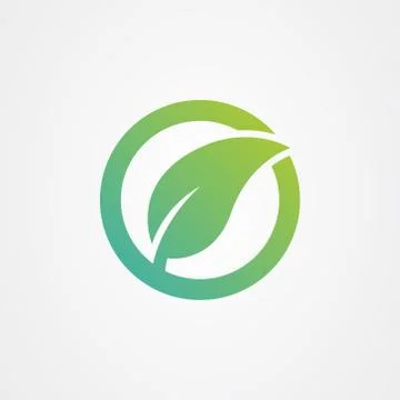 Circle or round with leaf element, arbor day. ecology concept Illustrazione stock