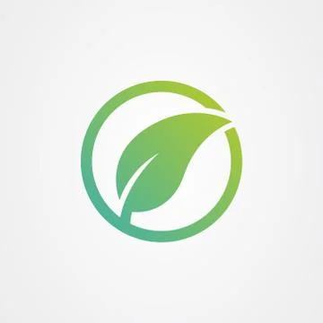 Circle or round with leaf element, arbor day. ecology concept Illustrazione stock