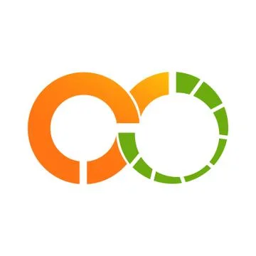 Circle Orange infinity Datas Logo Stock Illustration