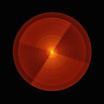 Circle of orange, led light isolated on black background Stock Illustration
