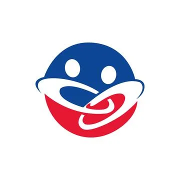 Circle orbit abstract Yin yang people icon vector concept design template Stock Illustration