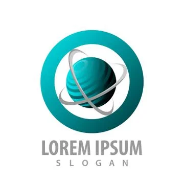 Circle Orbit planet logo concept design. Symbol graphic template element vect Stock Illustration