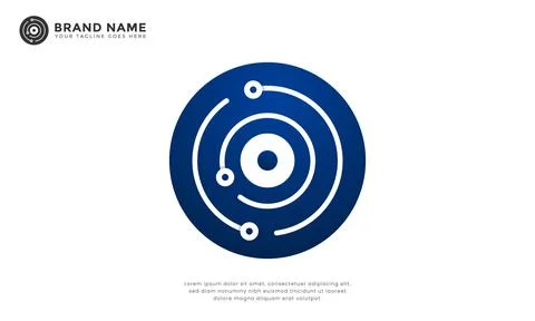 Circle Orbit Tech Logo Stock Illustration