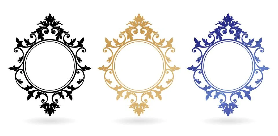 Circle ornament frame Stock Illustration