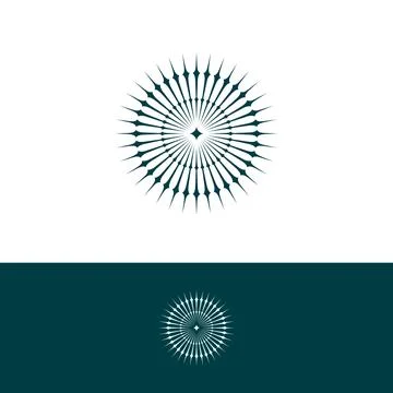 Circle ornament sunburst vector logo design template background Stock Illustration