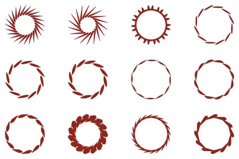 Circle ornamental frame design set Stock Illustration