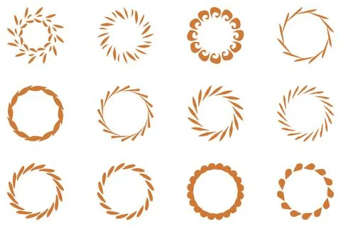 Circle ornamental frame design set Stock Illustration