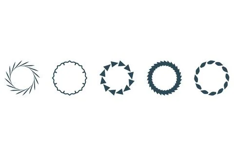 Circle ornamental frame design set Stock Illustration