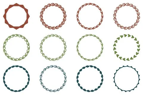 Circle ornamental frame design set Stock Illustration