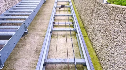 The Circle Outdoor Cable Elevator, Standseilbahn Butzenbueel in Sunny Summer Day Stock Footage 317345529