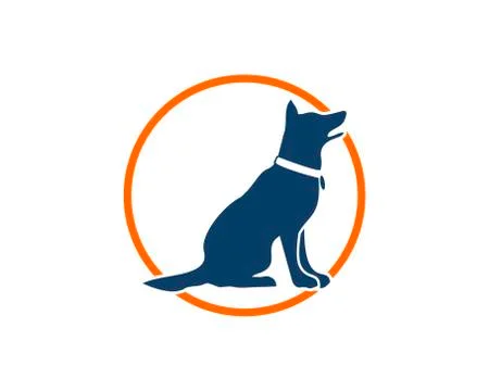 Circle outline with dog inside 库存插图