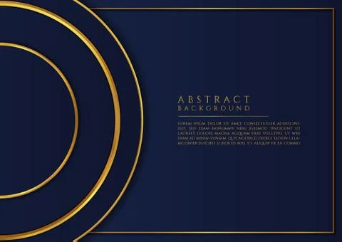 Circle overlap shape gold color luxury frame design with space for content Stock Illustration