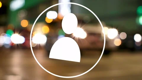 Circle overlay appearing, driving icon to tilt, shift, fade, framing it over Stock Footage 334337401