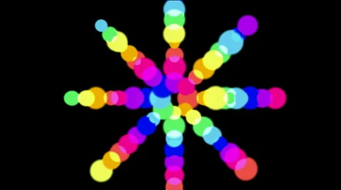 Circle paint neon light background,round flower petal bloom,geometric. Stock Footage 906644
