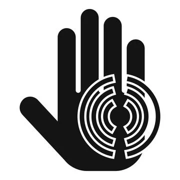 Circle palm scanning icon simple vector. Print data id Illustrazione stock