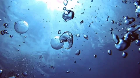 Circle panorama oxygen bubbles underwater, Maldives Vídeos de archivo 171193585