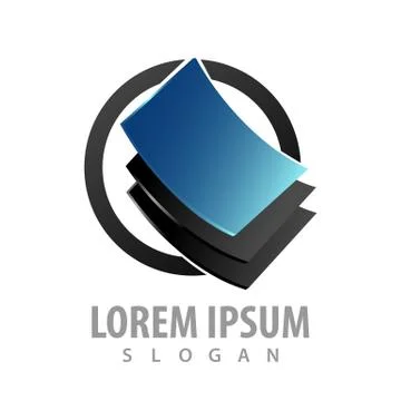 Circle paper sheet logo concept design. Symbol graphic template element vecto Stock Illustration