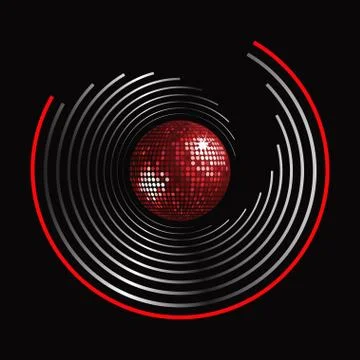 Circle pattern and disco ball Stock Illustration