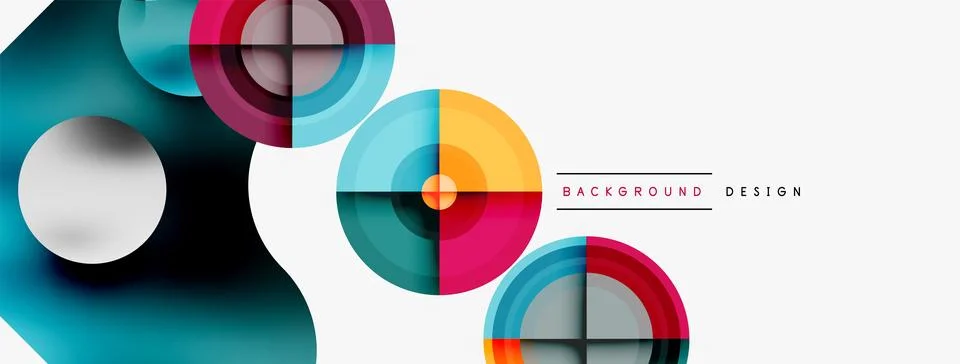 Circle pattern background. Abstract backgrounds bundle for wallpaper, banner Stock Illustration