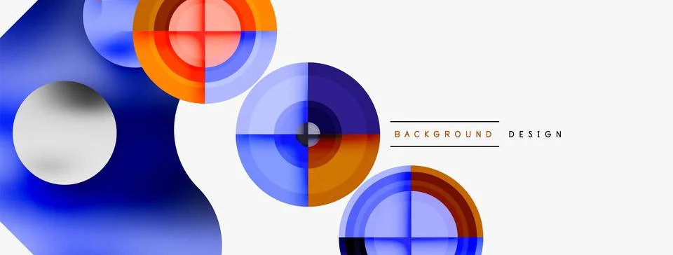 Circle pattern background. Abstract backgrounds bundle for wallpaper, banner Stock Illustration