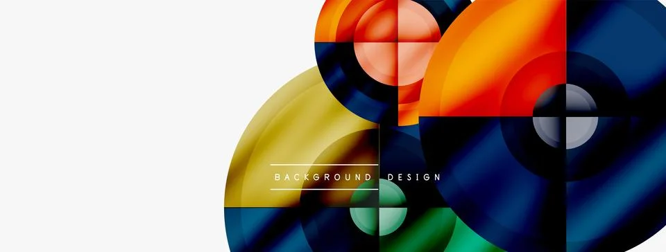 Circle pattern background. Abstract backgrounds bundle for wallpaper, banner Stock Illustration