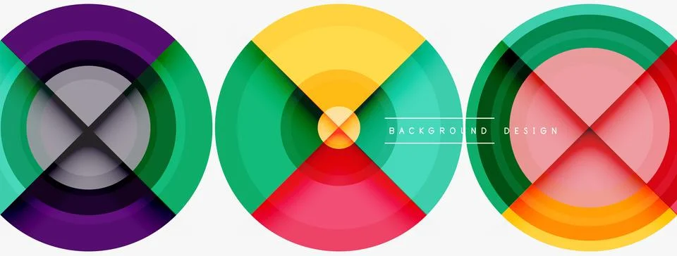 Circle pattern background. Abstract backgrounds bundle for wallpaper, banner Stock Illustration