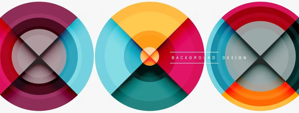 Circle pattern background. Abstract backgrounds bundle for wallpaper, banner Stock Illustration