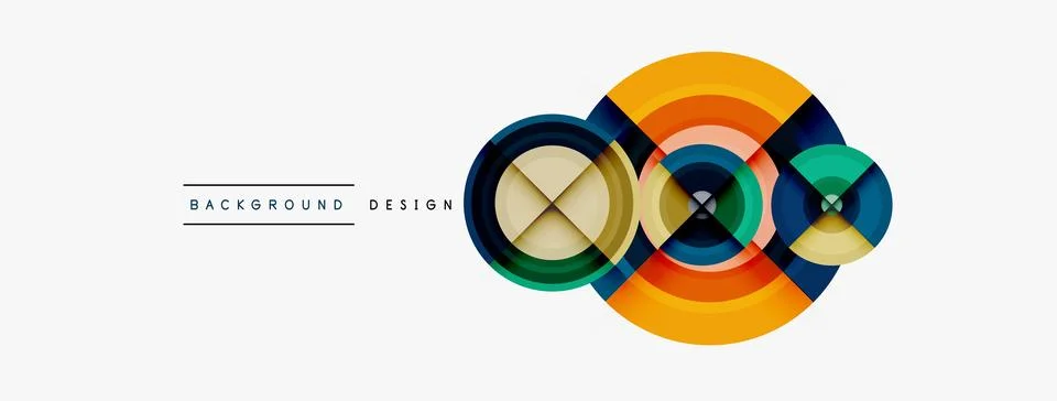 Circle pattern background. Abstract backgrounds bundle for wallpaper, banner Stock Illustration