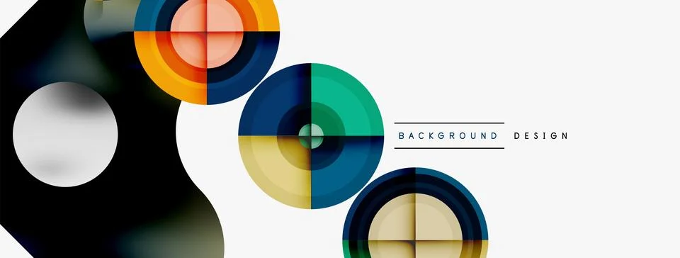 Circle pattern background. Abstract backgrounds bundle for wallpaper, banner Stock Illustration