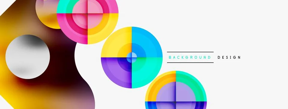 Circle pattern background. Abstract backgrounds bundle for wallpaper, banner Stock Illustration