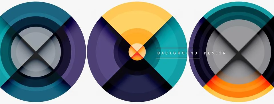 Circle pattern background. Abstract backgrounds bundle for wallpaper, banner Stock Illustration