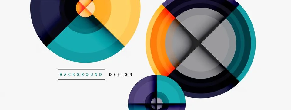Circle pattern background. Abstract backgrounds bundle for wallpaper, banner Stock Illustration