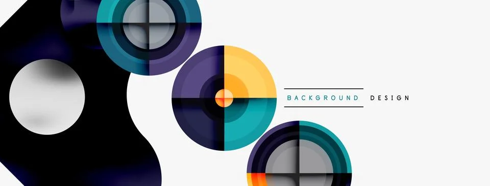 Circle pattern background. Abstract backgrounds bundle for wallpaper, banner Stock Illustration