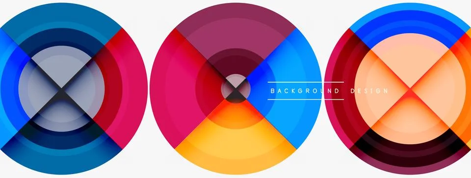 Circle pattern background. Abstract backgrounds bundle for wallpaper, banner Stock Illustration