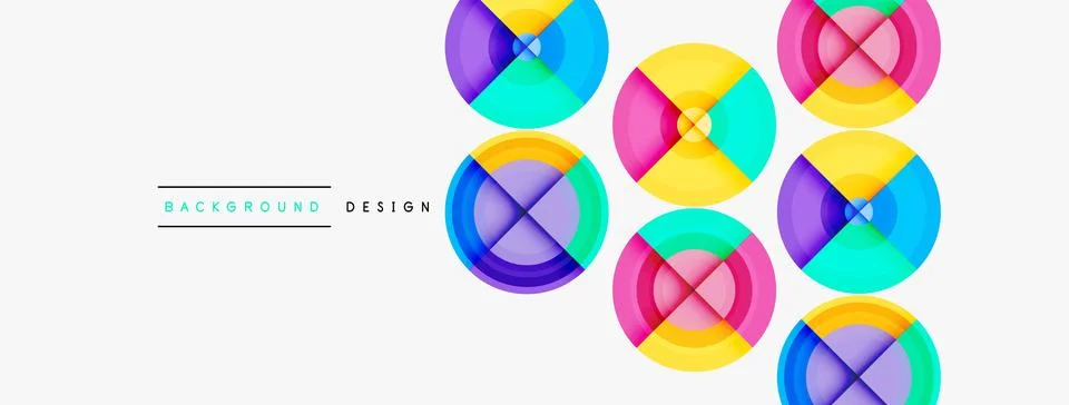 Circle pattern background. Abstract backgrounds bundle for wallpaper, banner Stock Illustration