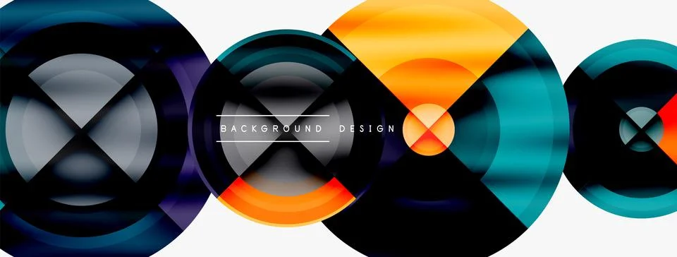 Circle pattern background. Abstract backgrounds bundle for wallpaper, banner Stock Illustration