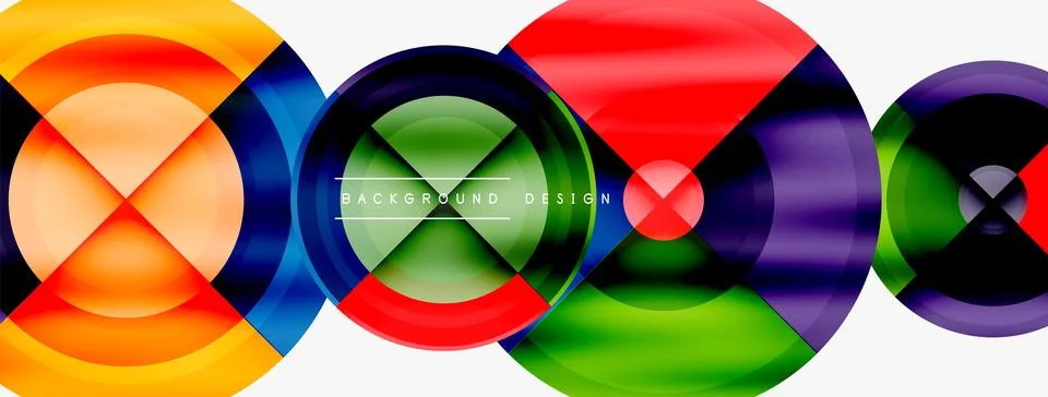 Circle pattern background. Abstract backgrounds bundle for wallpaper, banner Stock Illustration