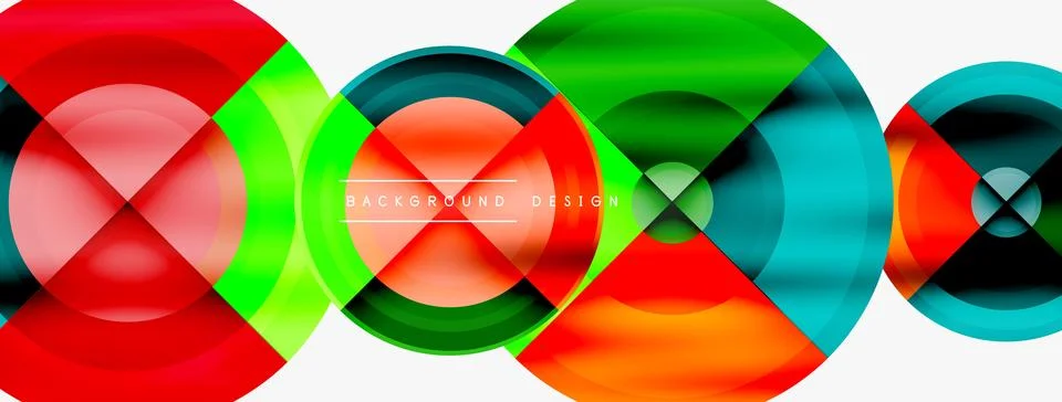 Circle pattern background. Abstract backgrounds bundle for wallpaper, banner Stock Illustration