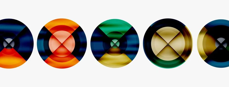 Circle pattern background. Abstract backgrounds bundle for wallpaper, banner Stock Illustration