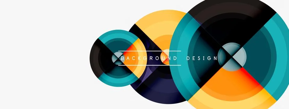 Circle pattern background. Abstract backgrounds bundle for wallpaper, banner Stock Illustration