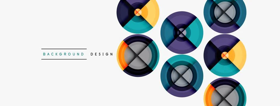 Circle pattern background. Abstract backgrounds bundle for wallpaper, banner Stock Illustration