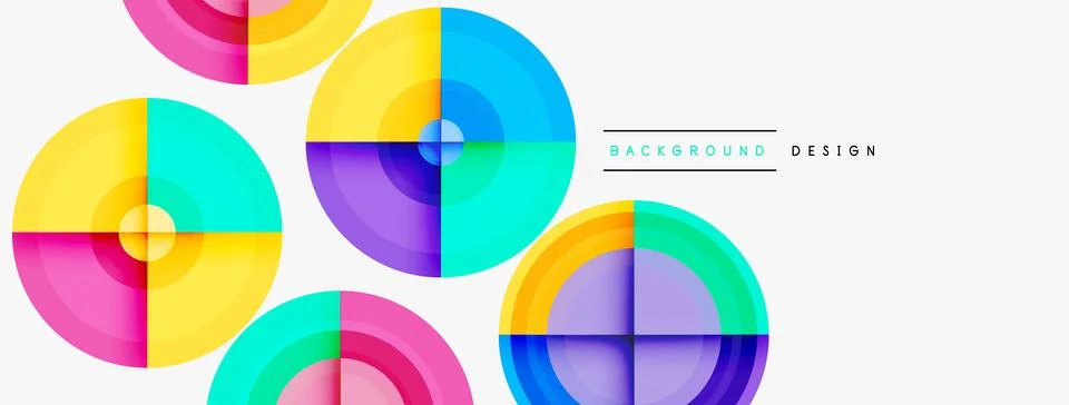 Circle pattern background. Abstract backgrounds bundle for wallpaper, banner Illustrazione stock