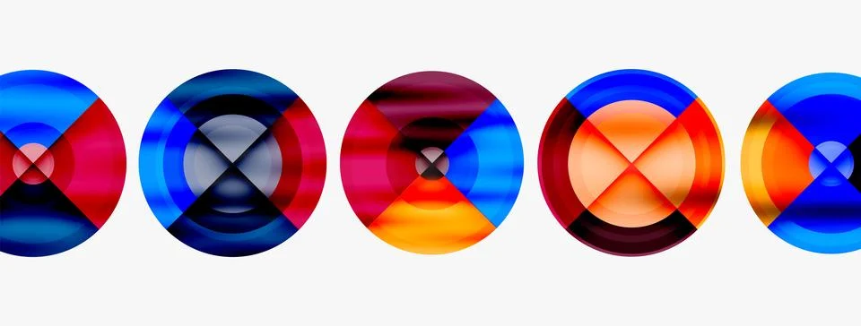 Circle pattern background. Abstract backgrounds bundle for wallpaper, banner Illustrazione stock