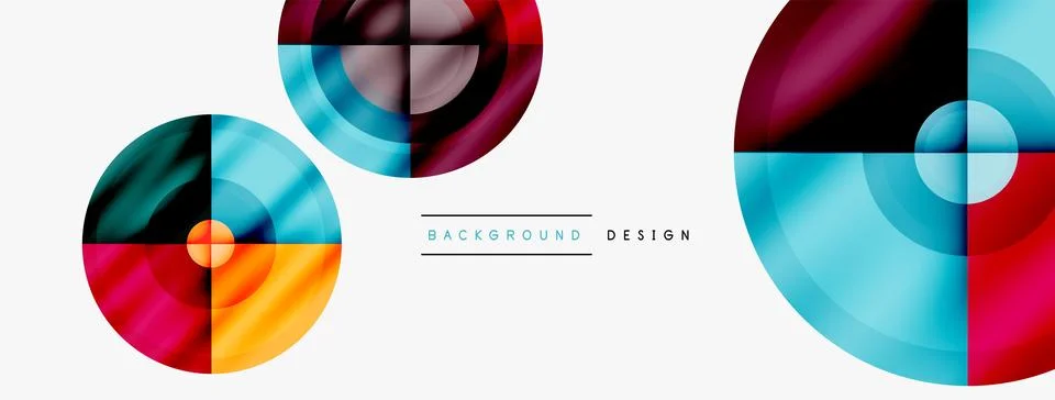 Circle pattern background. Abstract backgrounds bundle for wallpaper, banner Stock Illustration