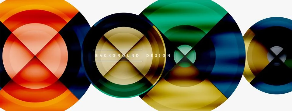 Circle pattern background. Abstract backgrounds bundle for wallpaper, banner Stock Illustration