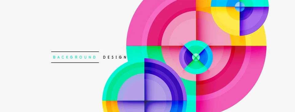 Circle pattern background. Abstract backgrounds bundle for wallpaper, banner Stock Illustration