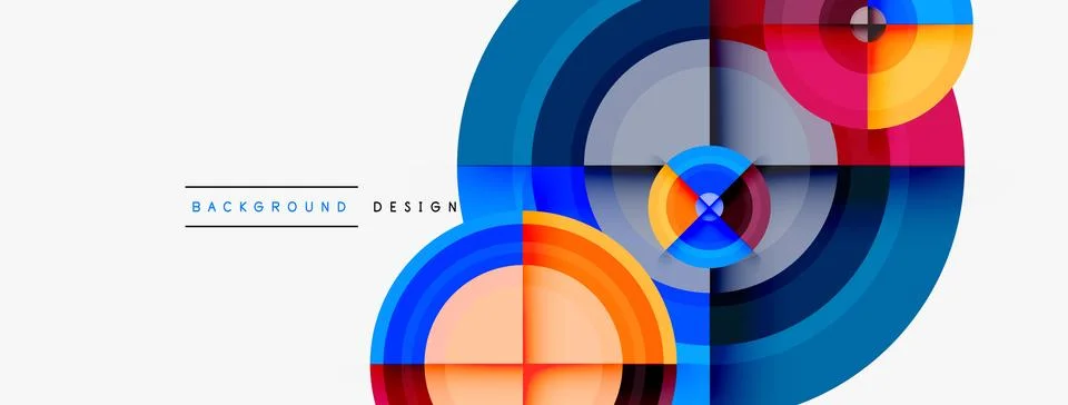 Circle pattern background. Abstract backgrounds bundle for wallpaper, banner Stock Illustration