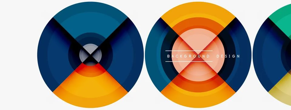 Circle pattern background. Abstract backgrounds bundle for wallpaper, banner Stock Illustration